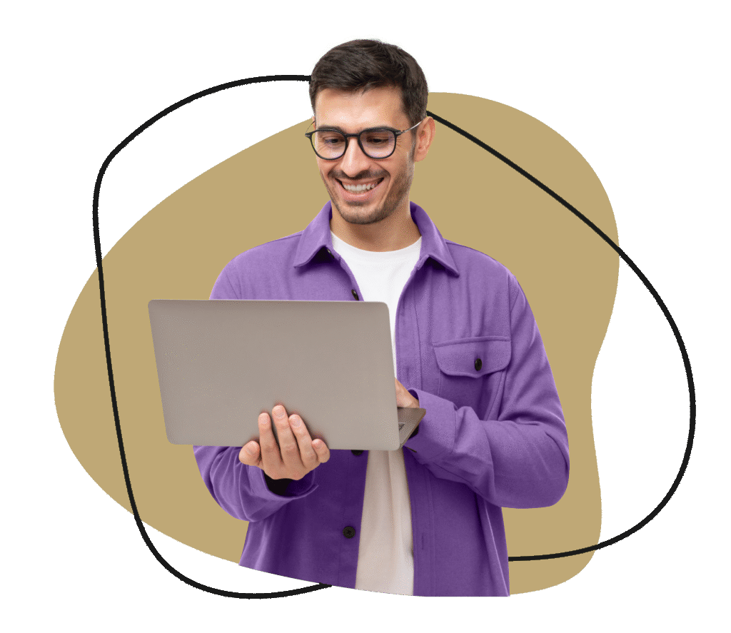 man with laptop
